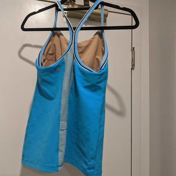 Lululemon power y tank in size 8 blue gingham - Picture 4 of 4
